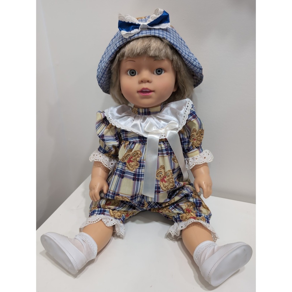 Vtg 1994 Playmate Toys Baby So Beautiful 25" Blue Eyes Blonde Original Outfit
